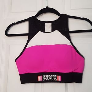 PINK high neck sports bra
